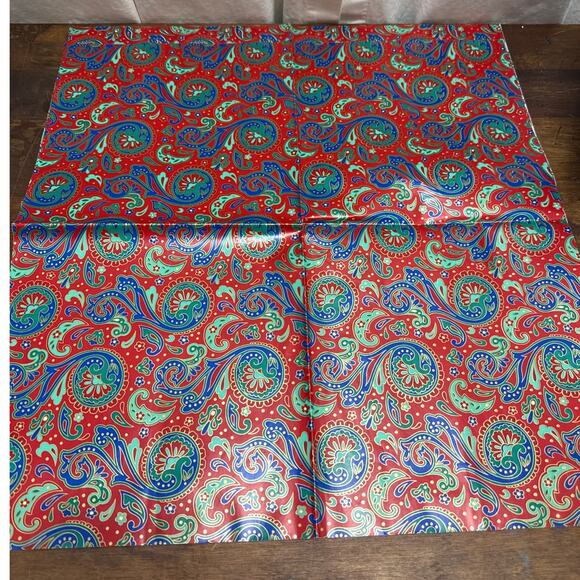 Vintage Cleo Gift Wrap Made In USA All Occasion Paisley Print Wrapping Paper - Picture 4 of 6